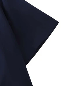 Manfinity RSRT Men Solid Lapel Neck Shirt & Shorts Without Tee - Navy Blue - View 5