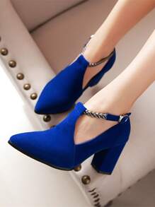 Ankle Strap Chunky Heeled Pumps