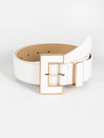 1pc Women's Pu Belt With Square Buckle For Daily Wear, Can Match Pants Or Dresses Halloween Summer, School Fall, Autumn, Halloween