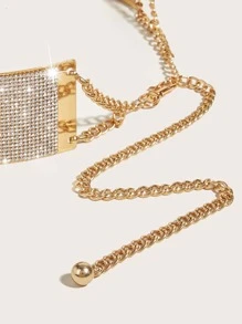 Rhinestone Decor Belt - Gold - View 4