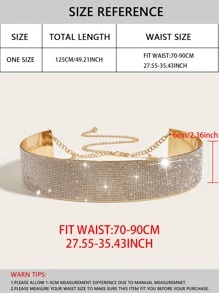 Rhinestone Decor Belt - Gold - View 5