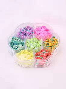 1 caja de 7 rebanadas de arcilla blanda, que incluyen piña, fresa, aguacate, sandía y otros diseños de frutas - Multicolor - Ver 1