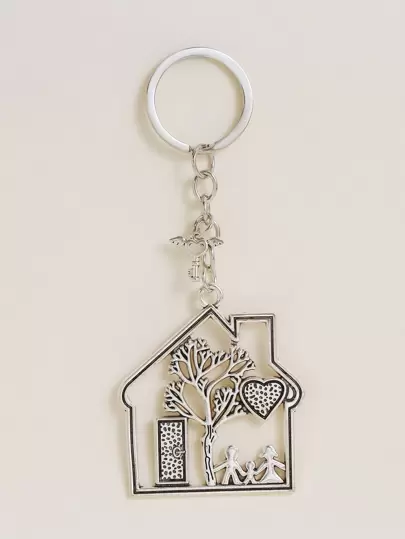 Street 1 件创意锌合金镂空房子形状钥匙扣，适合女士、乔迁礼物、男友生日礼物、父母礼物情人节情人节汽车配件包饰学校可爱哥特 Y2k 包挂绳带身份证夹汽车配件包饰