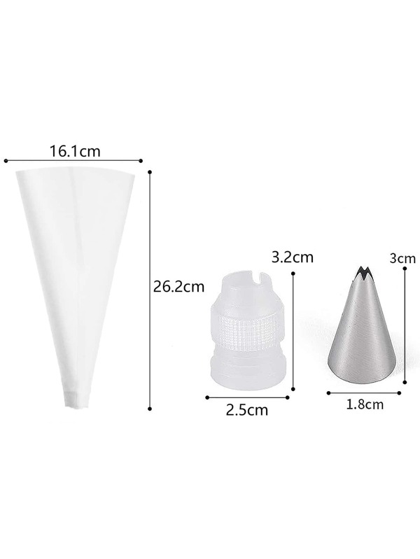 50pcs Piping Bags & Nozzle & Connector Set,Baking Cake Cream Squeezing