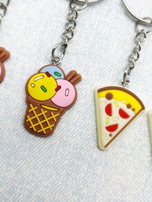 12pcs Pizza & Cake Charm Keychain - Multicolor - View 4