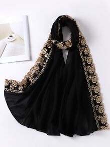 Pañuelos de seda para mujer - Negro - Ver 3