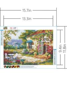 Landscape Print DIY Diamond Painting Without Frame - Multicolor - View 6