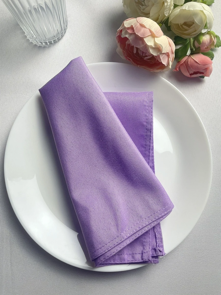 6 piezas Servilleta de tela simple - Lila Púrpura - Ver 1