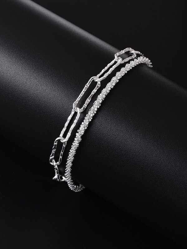1pc Simple Ins Style All-match New Starry Sky Galaxy Themed Layered Bracelet With Shiny Gloss