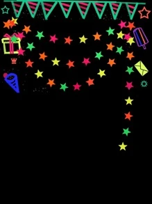 1入組星形紫外綫發光花環 - 彩色 - 查看 2