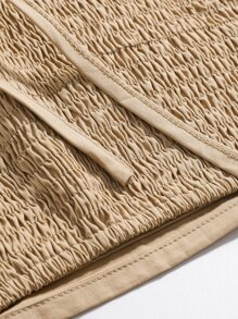 DAZY 露背褶饰吊带背心 - 卡其色 - 查看 7