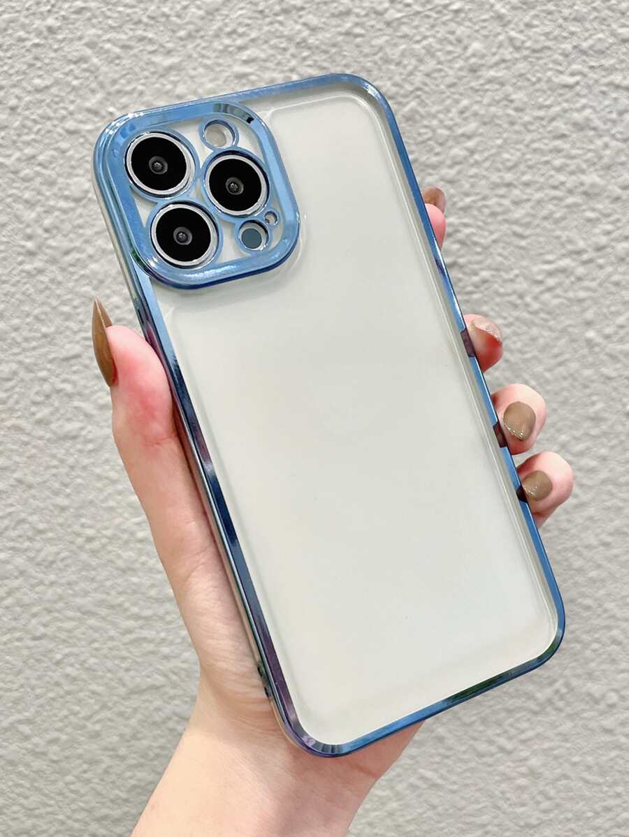邊框拼接透明手機殼 - 藍色 - 查看 1
