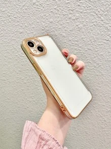 Contrast Frame Clear Phone Case - Gold - View 3