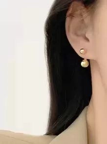 2 Miếng Quả bóng tròn Hoa tai Thích hợp Đối với Của phụ nữ Mặc hàng ngày - Vàng - Xem 9