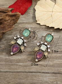Rhinestone Decor Drop Earrings