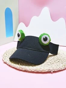 Niños Visera con rana con diseño de ojo - Negro - Ver 1