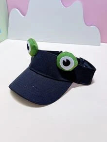 Niños Visera con rana con diseño de ojo - Negro - Ver 2