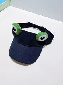 Niños Visera con rana con diseño de ojo - Negro - Ver 3