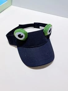 Niños Visera con rana con diseño de ojo - Negro - Ver 4