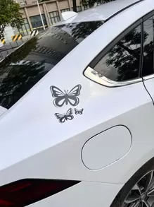 Black Butterfly Car Sticker (Pack Of 3) - Black - View 3