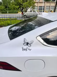 Black Butterfly Car Sticker (Pack Of 3) - Black - View 5