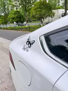 Black Butterfly Car Sticker (Pack Of 3) - Black - View 6