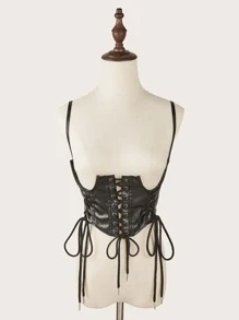 Cinturón arnés con cordón delantero - Negro - Ver 3