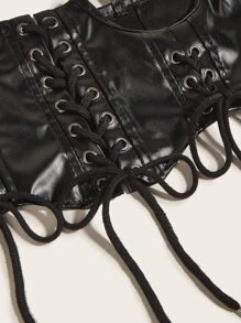 Cinturón arnés con cordón delantero - Negro - Ver 4