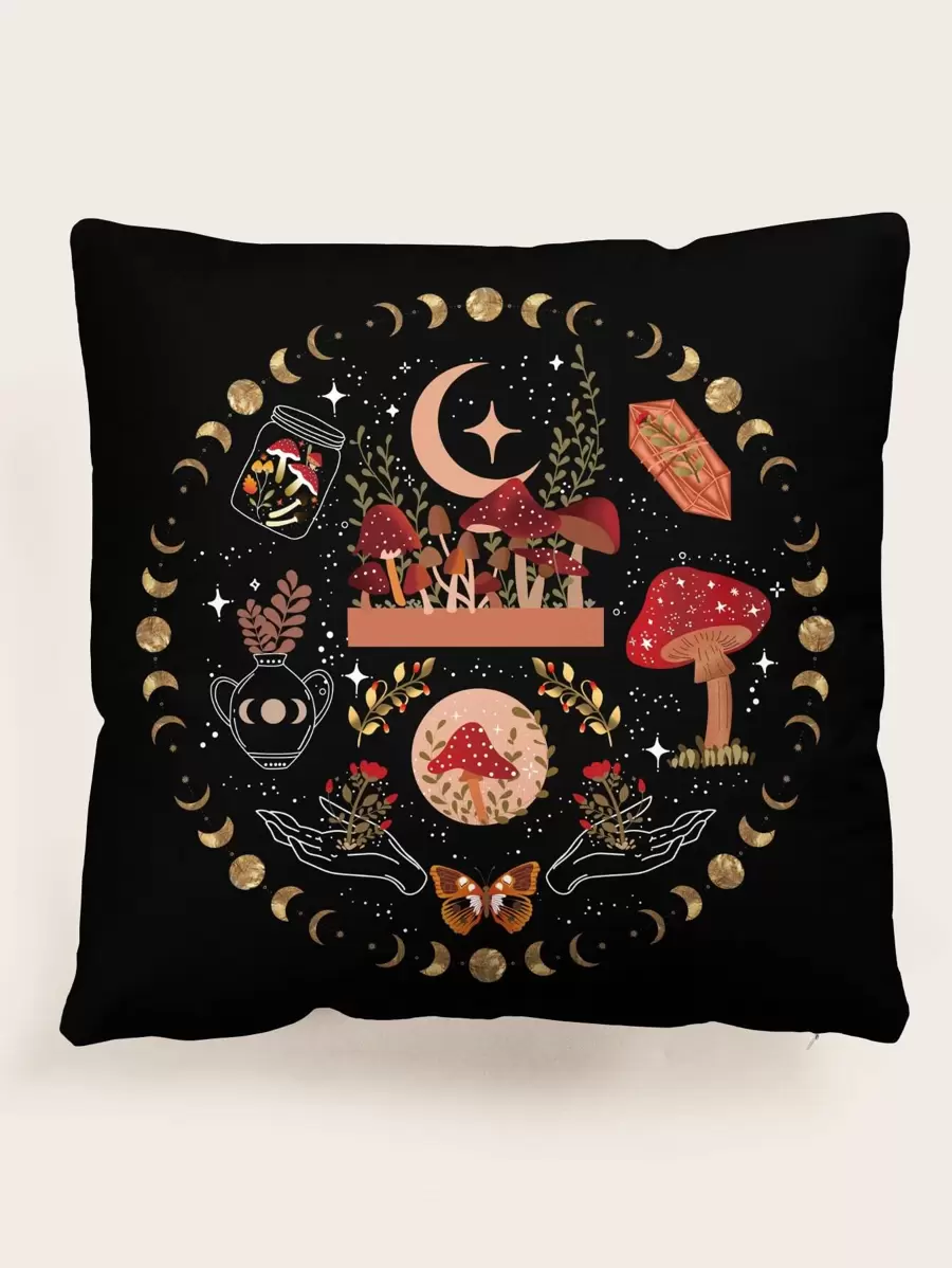 1 Nấm In Đệm Mà Không Chất Độn, hàng Ngày Polyester Vuông Ném Gối Cho Phòng Ngủ Ghế Sofa Trang Trí Nhà Cửa - Nhiều màu - Xem 1