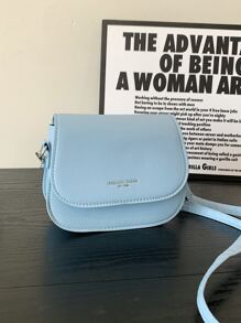 Yogodlns Mini Letter Detail Flap Square Bag - Baby Blue - View 3