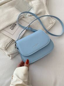 Yogodlns Mini Letter Detail Flap Square Bag - Baby Blue - View 5