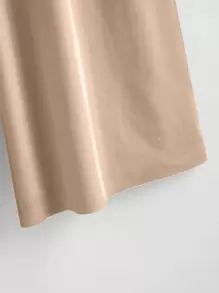 Mulvari Plus Single Button Wide Leg Pants - Khaki - View 3