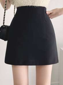 DAZY Summer Leisure Basic Solid Color Skirt