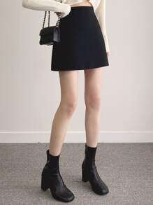 DAZY Summer Leisure Basic Solid Color Skirt