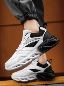 Giày thể thao nam Khối Màu Ren lên - Đen và trắng - Xem 2