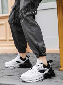 Giày thể thao nam Khối Màu Ren lên - Đen và trắng - Xem 3