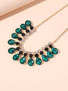 Collar con diamante de imitación - Verde - Ver 2