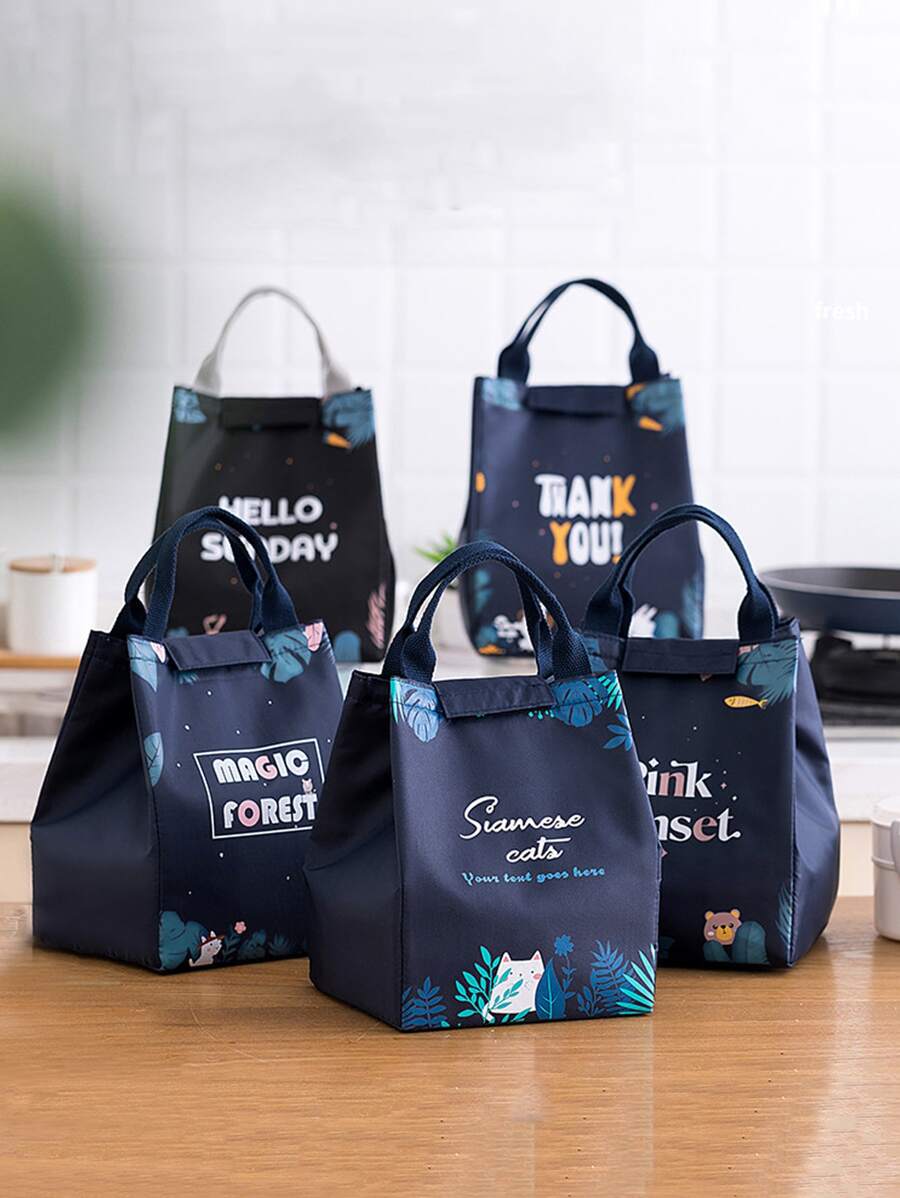 1pc Random Pattern Lunch Bag - Multicolor - View 1