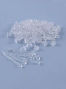 100pcs Men Silica Gel Ear Plug & 10pcs Ear Stick - White - View 2