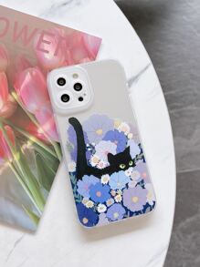 Cartoon Cat Clear Phone Case - Multicolor - View 3