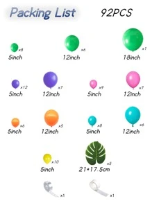 92入組彩色氣球花環 - 彩色 - 查看 4