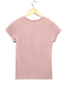 SHEIN Unity Summer Casual Plant Print Round Neck Short Sleeve T-Shirt - Baby Pink - View 2