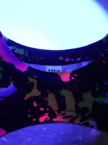 SHEIN 預青少女圖形印花高低襬t恤和背心禮服 - 黑色 - 查看 3