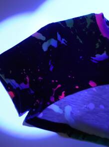 SHEIN 預青少女圖形印花高低襬t恤和背心禮服 - 黑色 - 查看 4