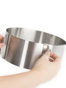 1pc Adjustable Cake Ring, Round Adjustable Cake Mold For Baking - Silver - View 3