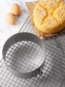 1pc Adjustable Cake Ring, Round Adjustable Cake Mold For Baking - Silver - View 5