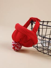 ABLAZE ZAI 1pc Plush Ball Decor Pet Hat - Red - View 3