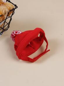ABLAZE ZAI 1pc Plush Ball Decor Pet Hat - Red - View 5