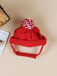 ABLAZE ZAI 1pc Plush Ball Decor Pet Hat - Red - View 6