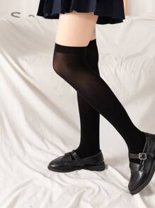 2pairs Girls Solid Over The Knee Socks - Multicolor - View 2